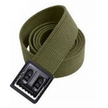 44" Military Color Web Belt w/Black Open Face Buckle